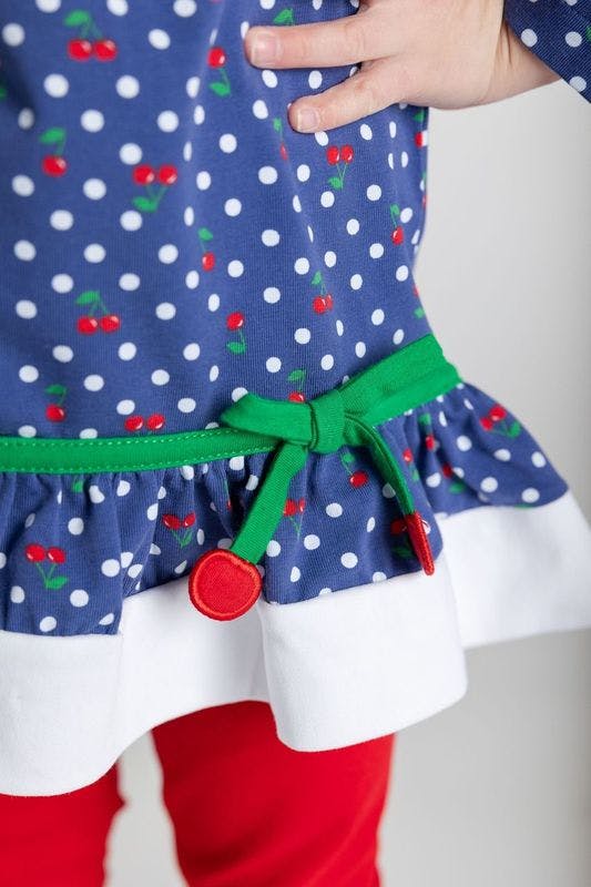 Polka Dot Cherry Knit Tunic Set