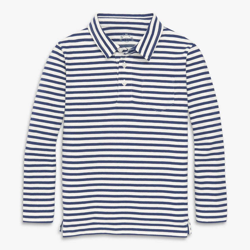 Kids long sleeve polo in stripe