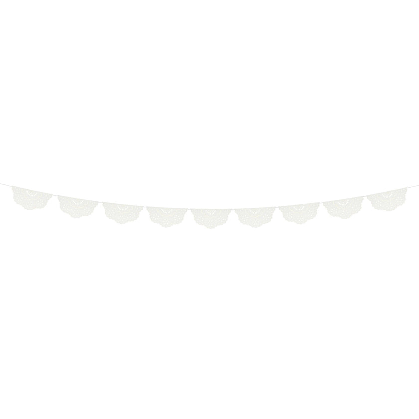 Broderie Anglaise Lace White Pennant Garland