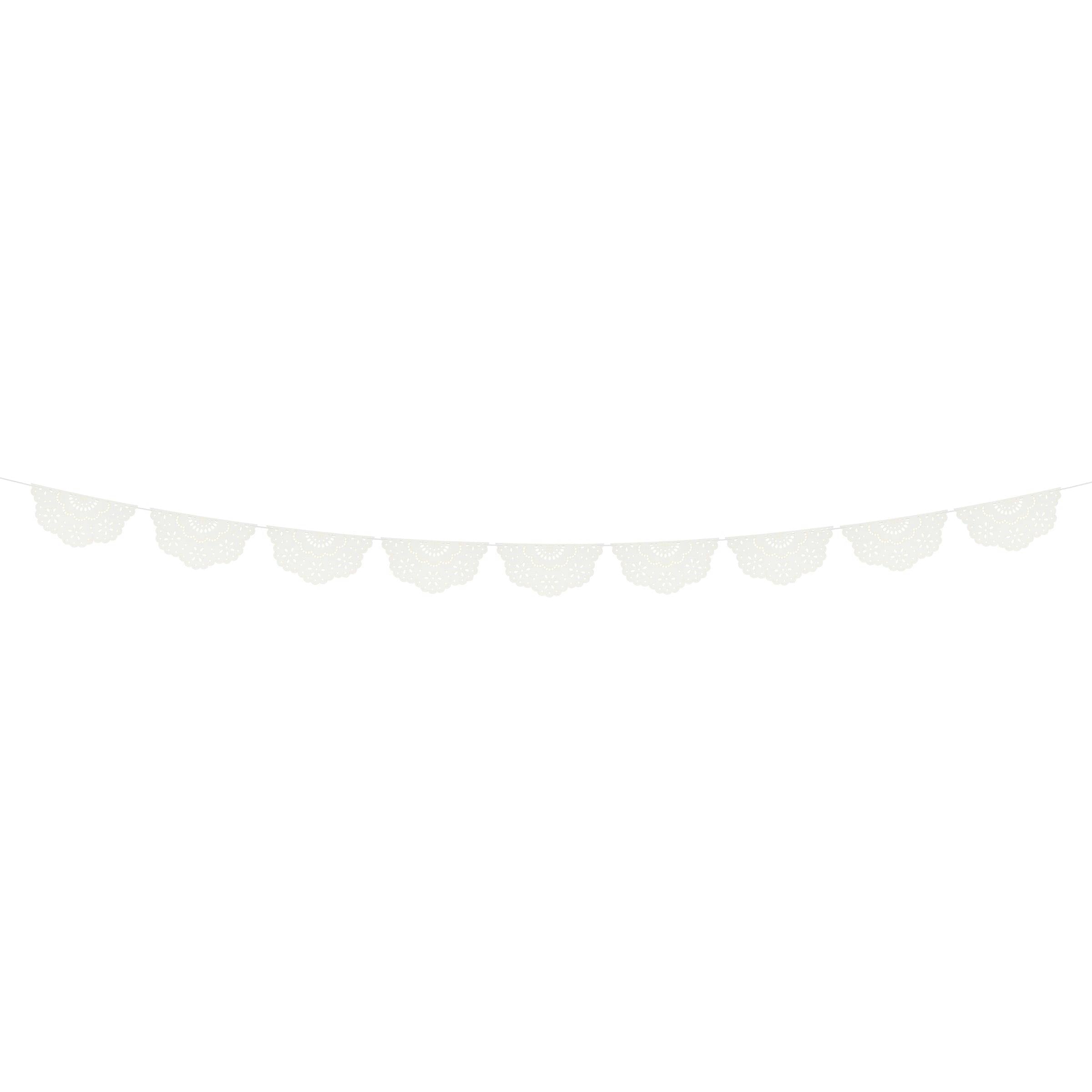Broderie Anglaise Lace White Pennant Garland