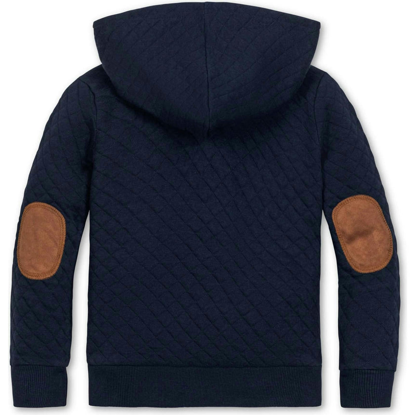 Quilted Hooded Sweatshirt, Blue