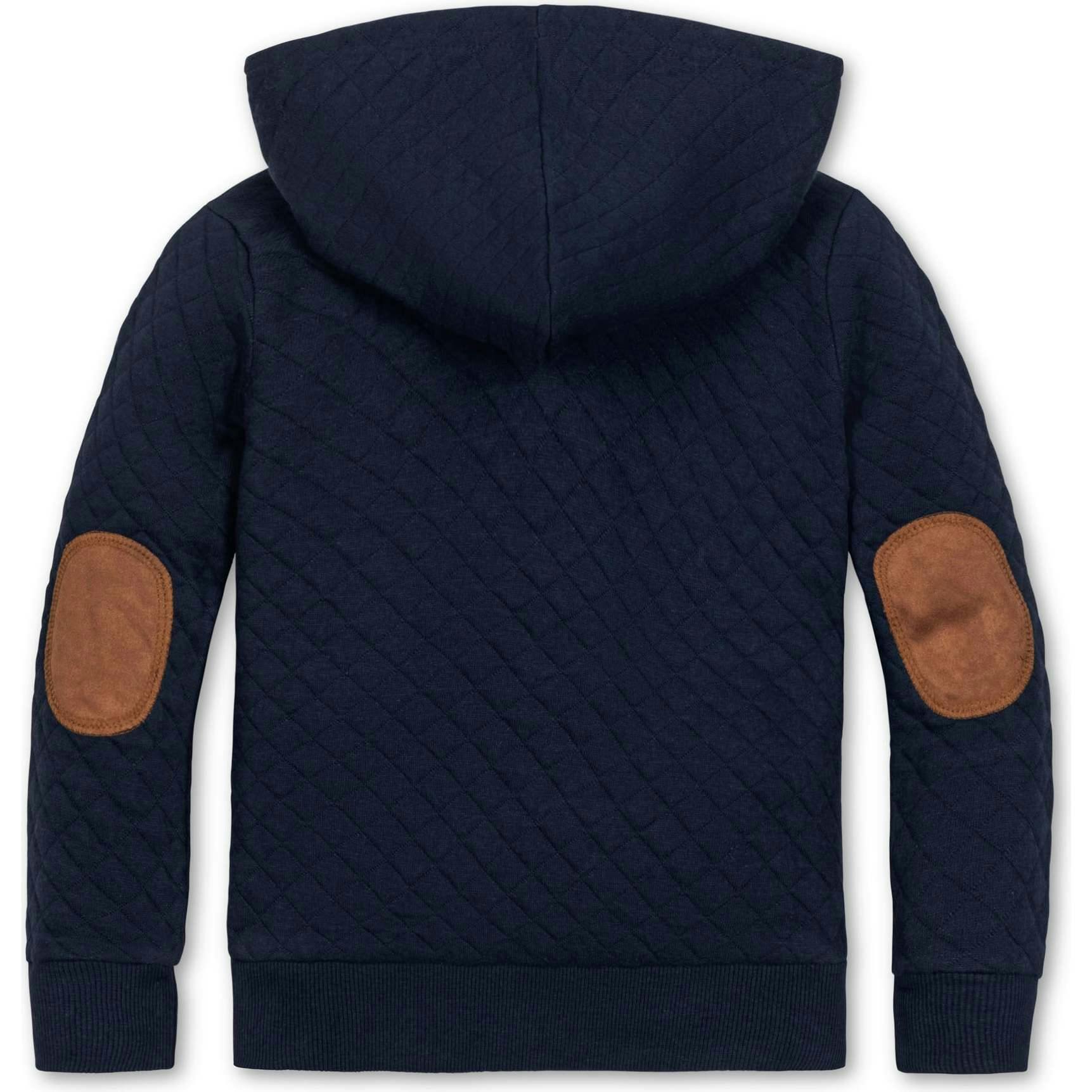 Quilted Hooded Sweatshirt, Blue