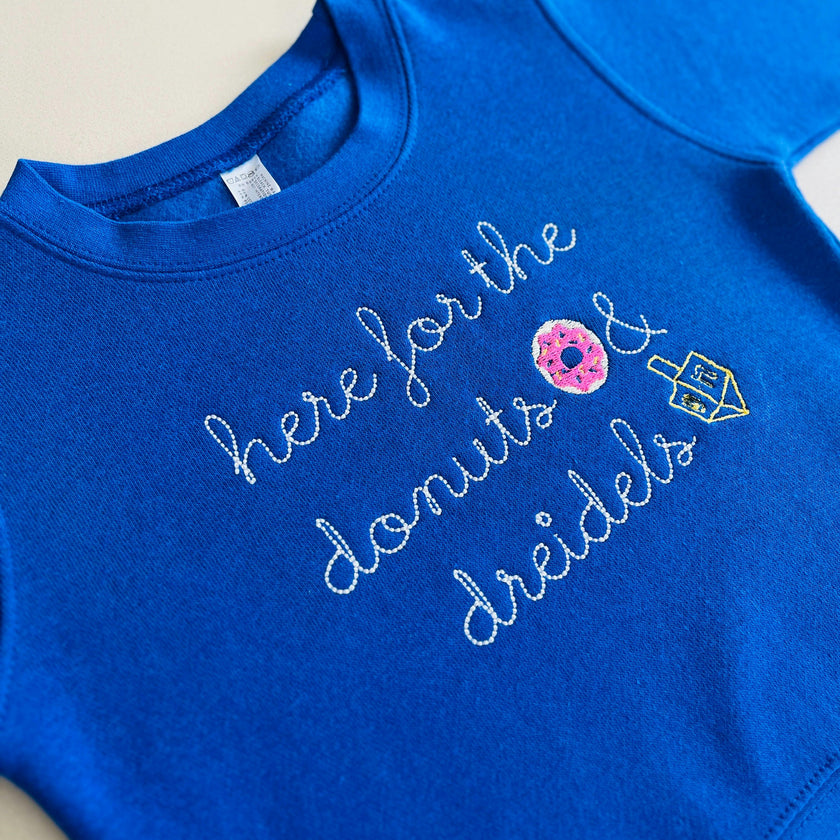 Donuts & Dreidels Baby + Little Kid Hanukkah Sweatshirt