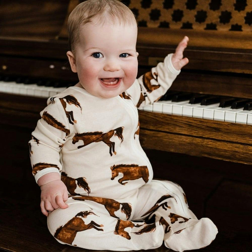 Winterberry Cotton Stretch Zipper Footed Romper