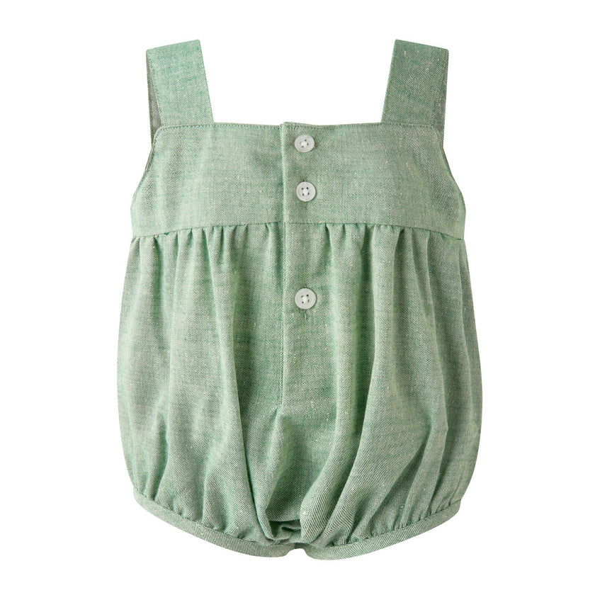 Green Chambray Bubble and Shirt Set