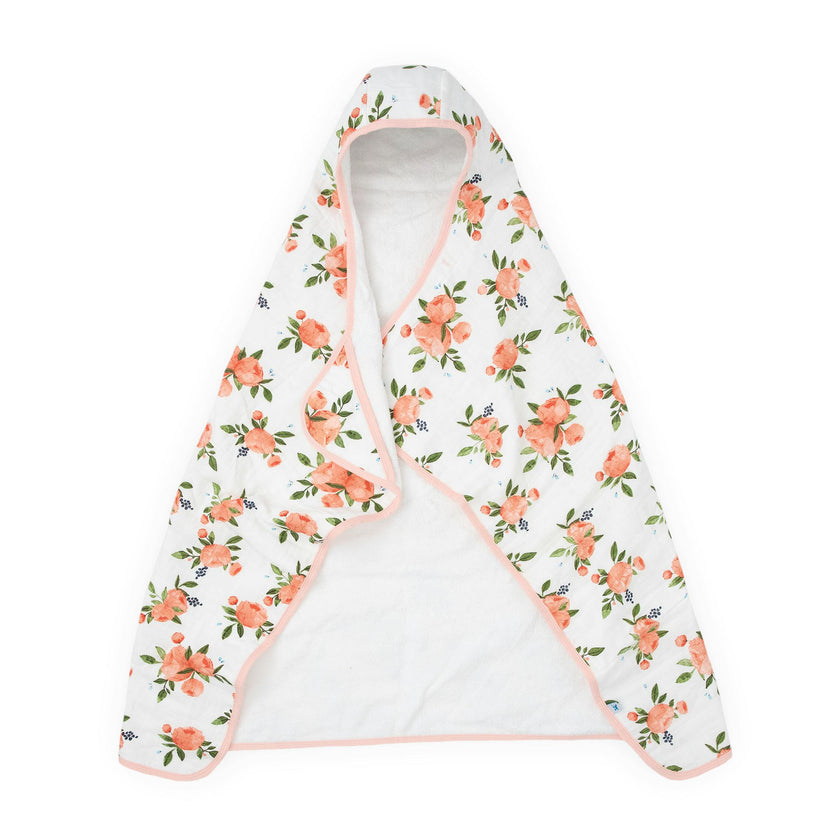 Toddler Hooded Towel - Watercolor Roses