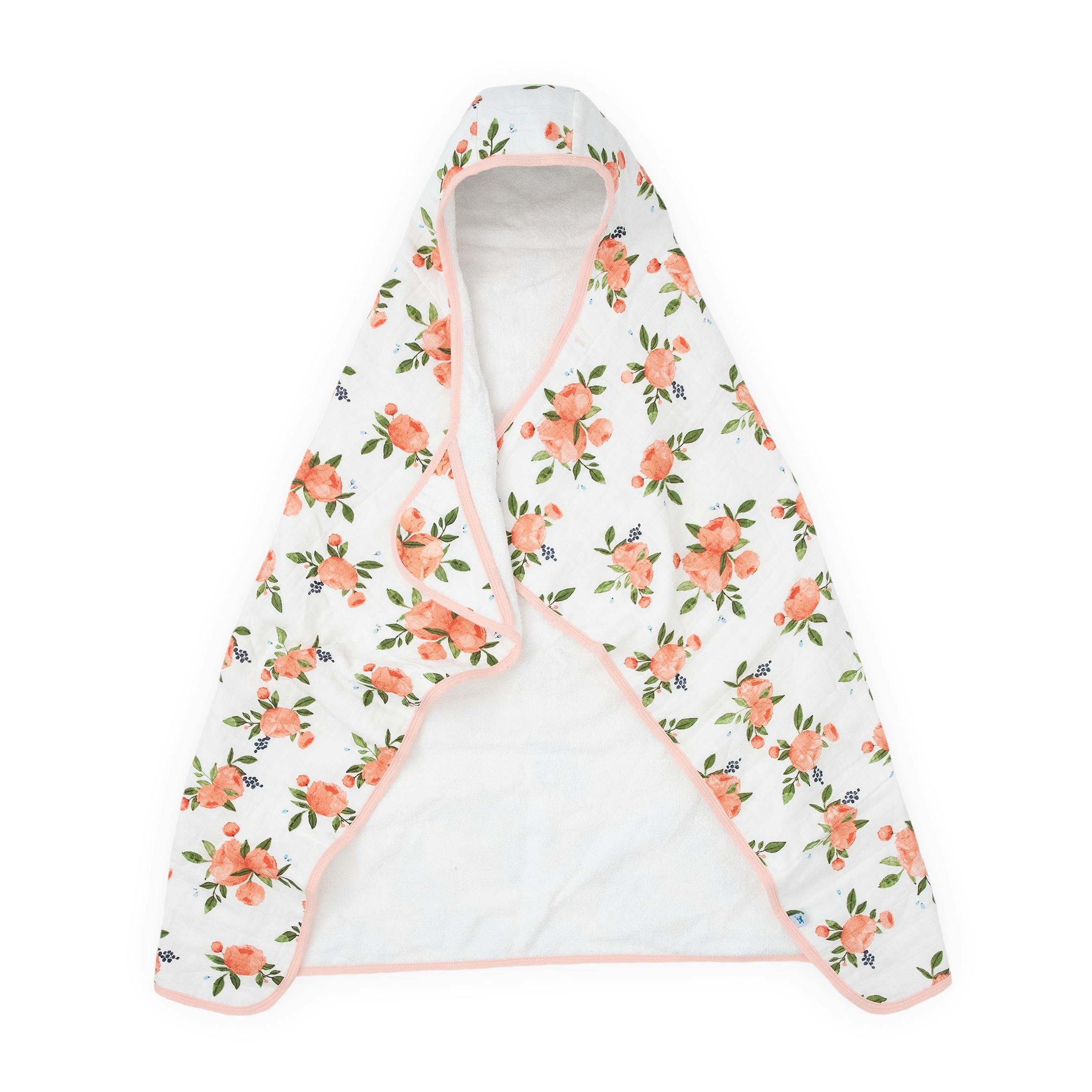 Toddler Hooded Towel - Watercolor Roses
