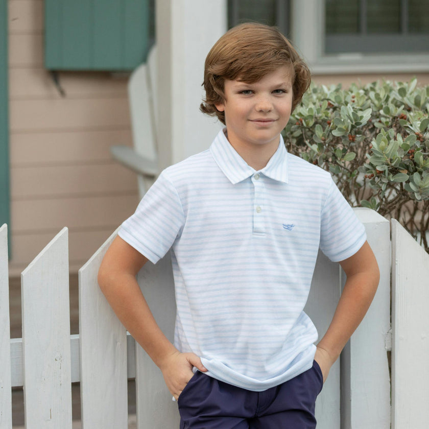 Carter Polo in Bailey's Bay Blue Stripe