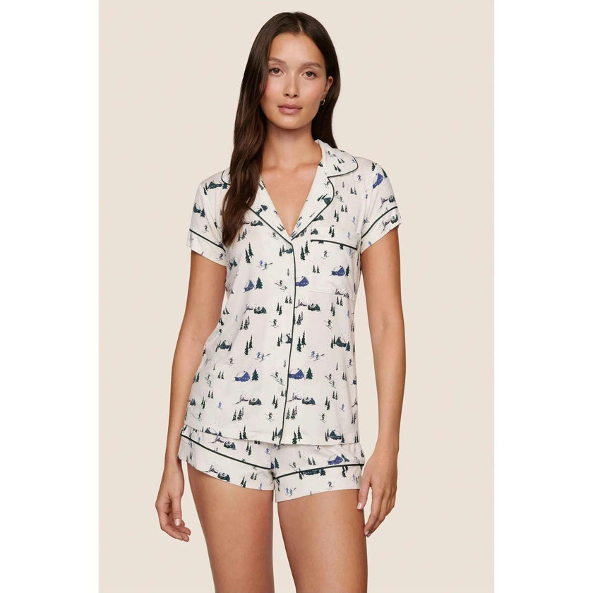 Gisele Printed TENCEL Modal Shortie PJ Set, White