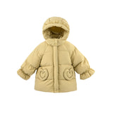 Yellow Glow Heart-Pocket Puffer Jacket