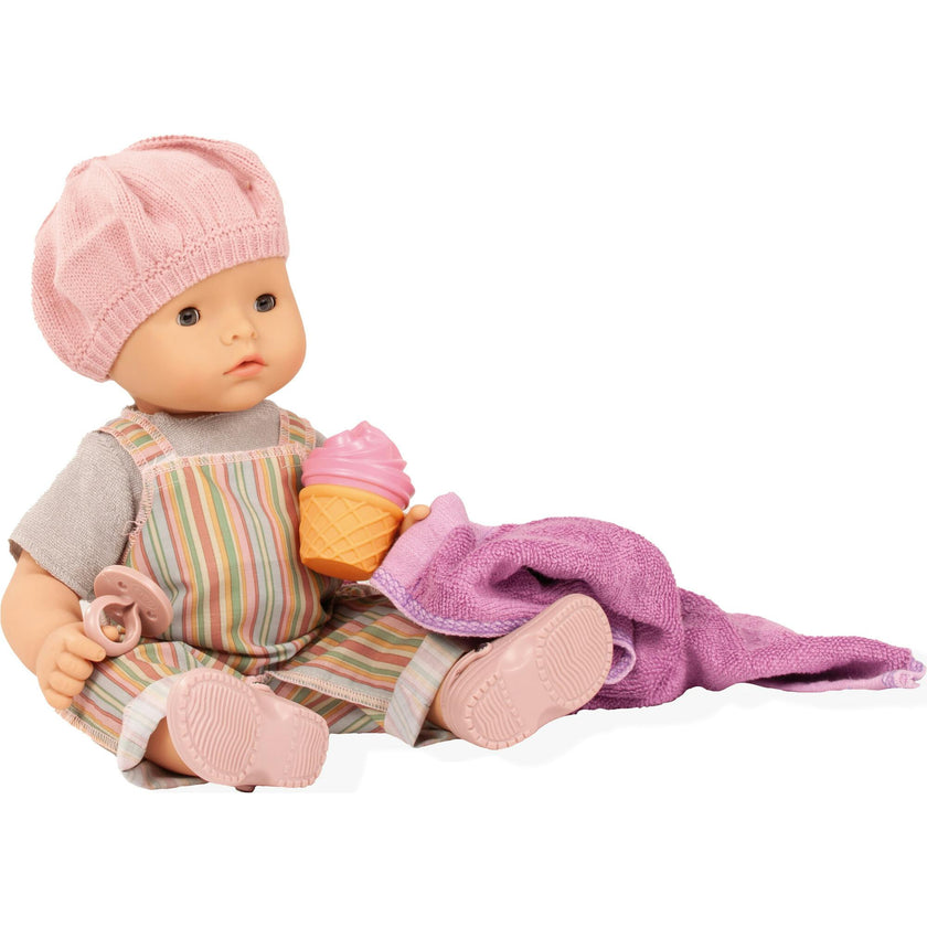 Gotz Maxy Aquini “Baby Beach Vibes” 16.5" All-Vinyl Bathing Baby Doll with Brown Sleeping Eyes