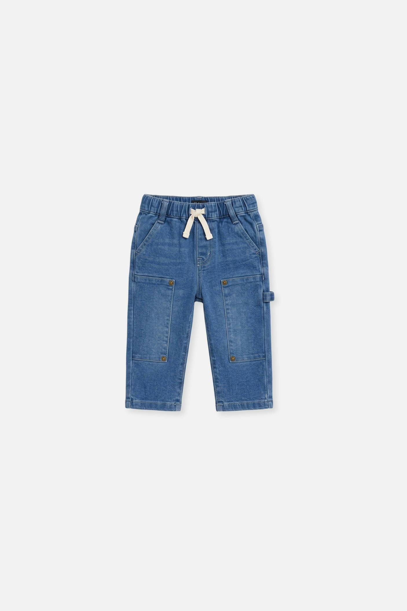 Baby French Terry Denim Pants Light Blue