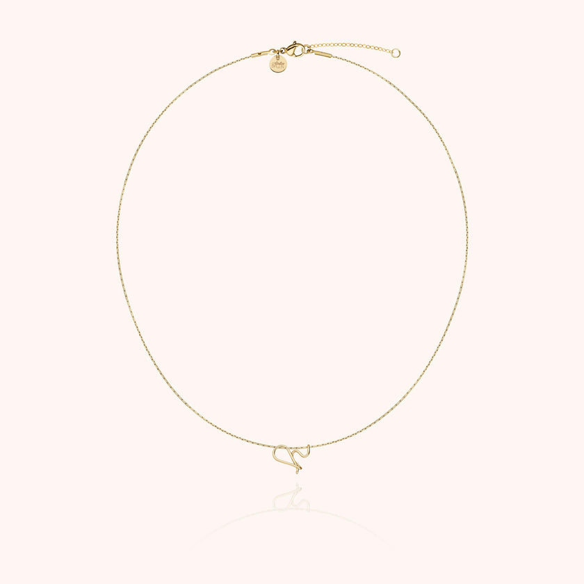 Initial Necklace, 14k Yellow Gold Filled