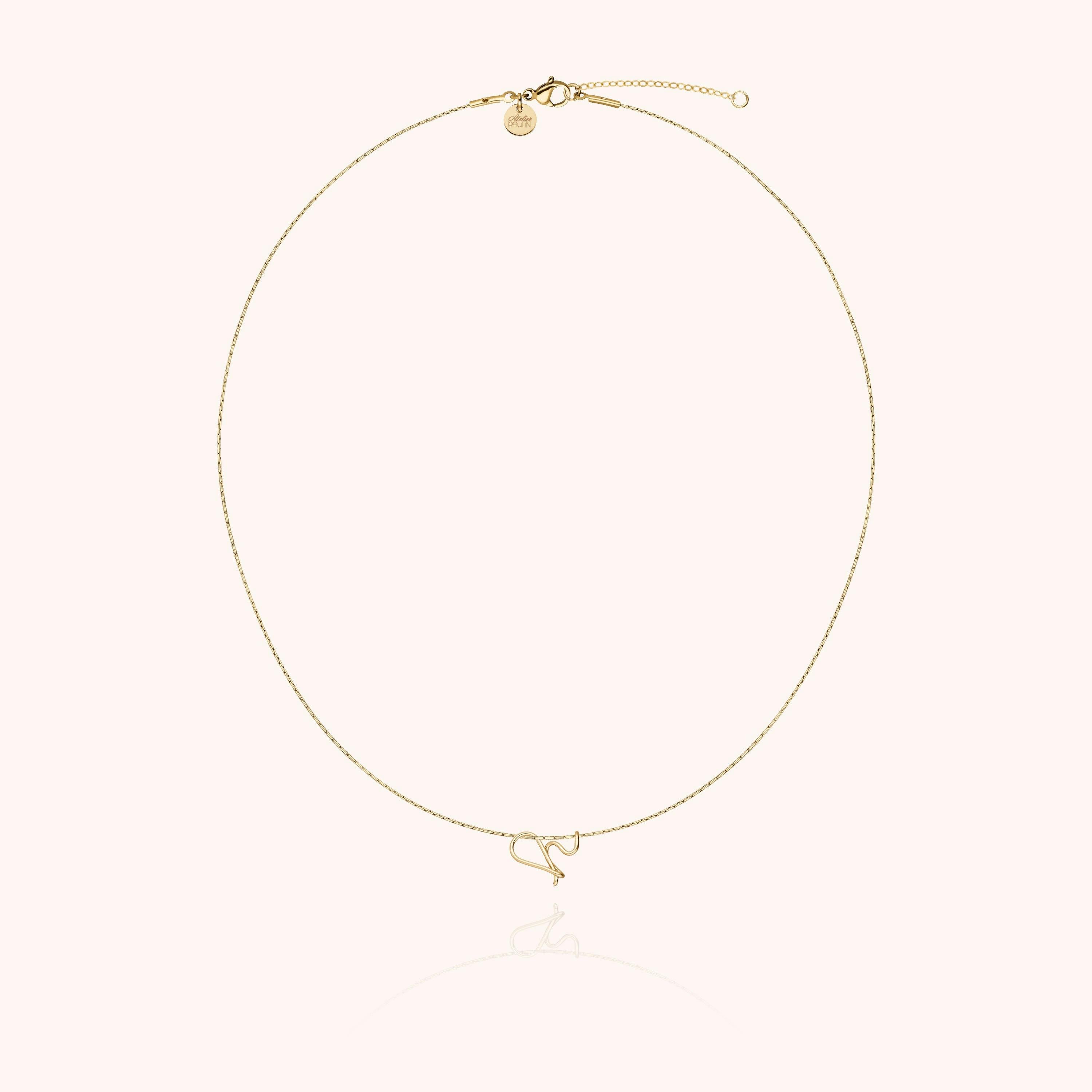 Initial Necklace, 14k Yellow Gold Filled