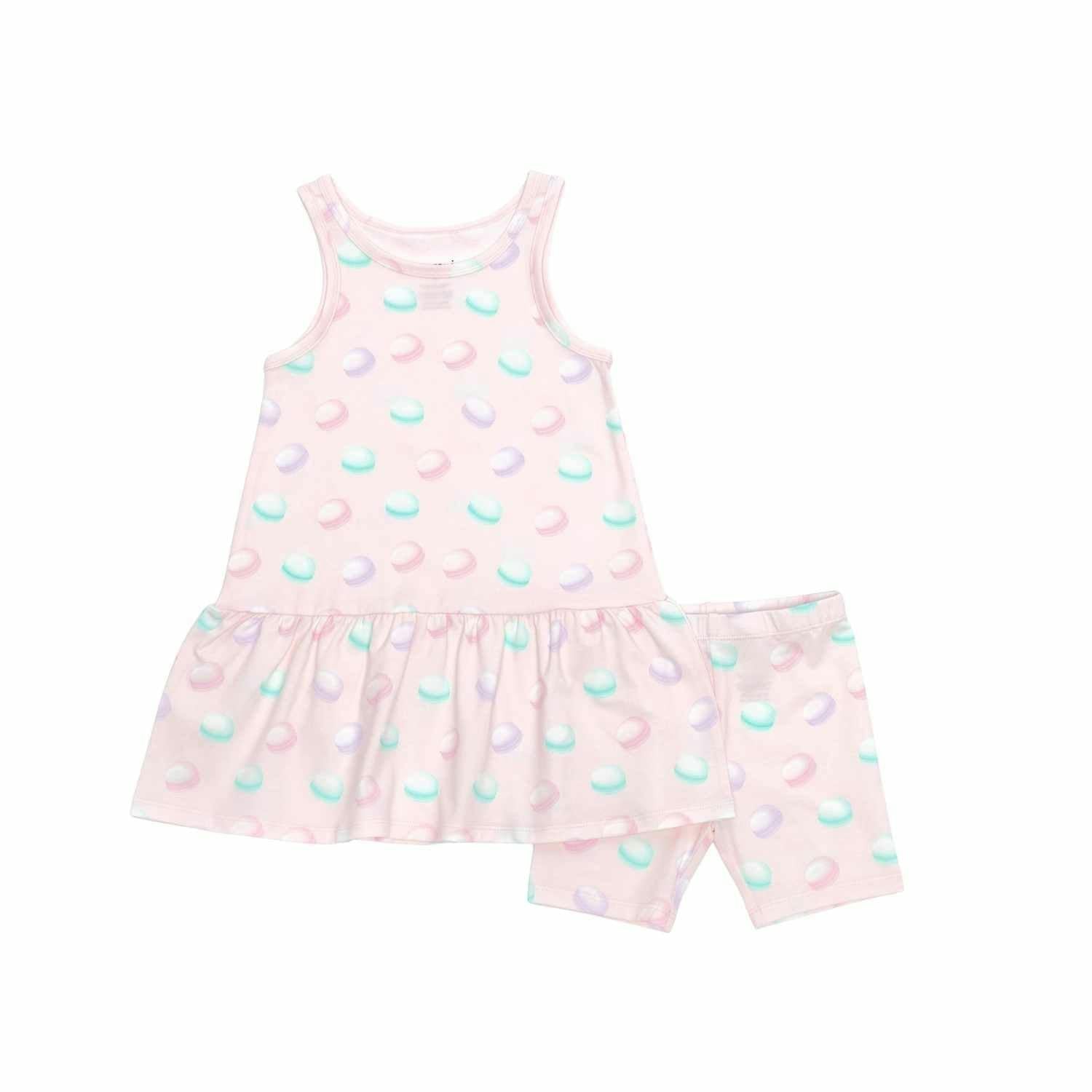 Sleeveless Drop Waist Dress With Matching Shorts