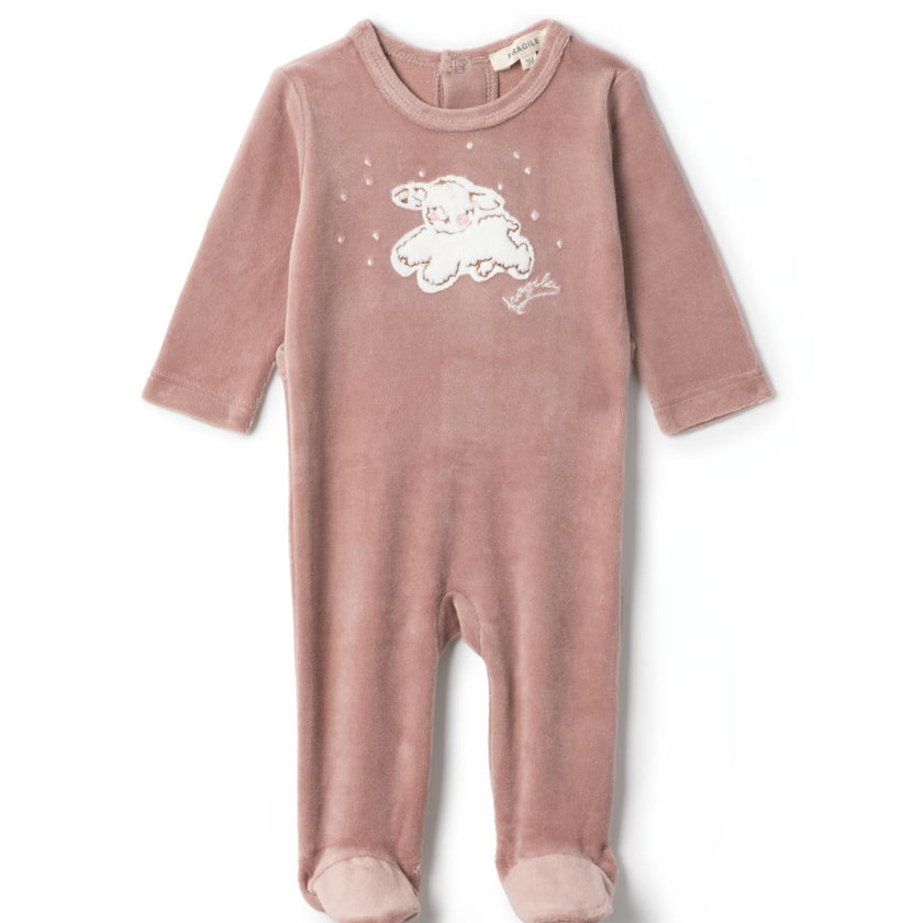 Print Velour Onesie Blossom