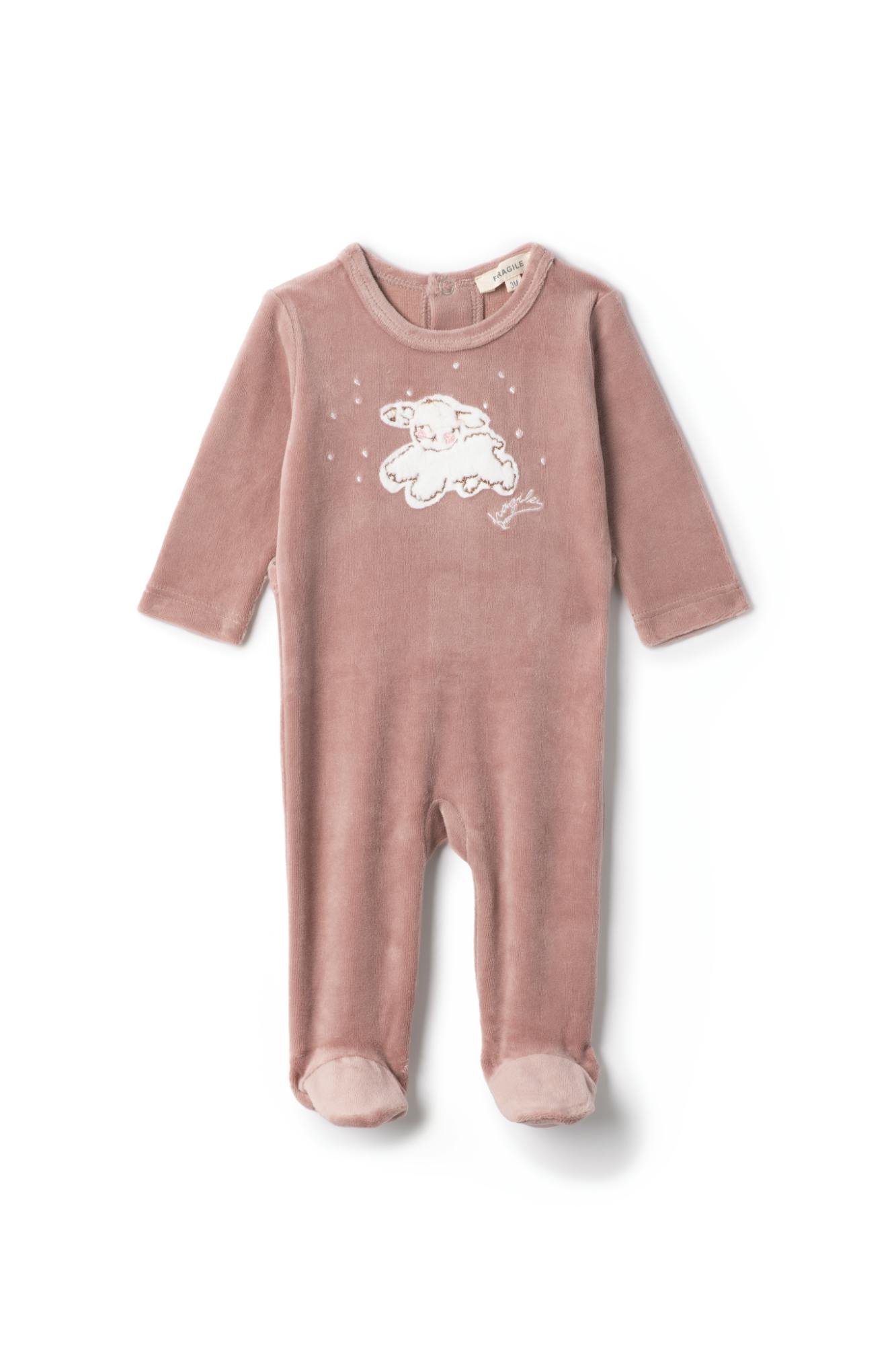 Print Velour Onesie Blossom