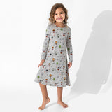 Little Monsters Bamboo Girls' Short Sleeve Dress
