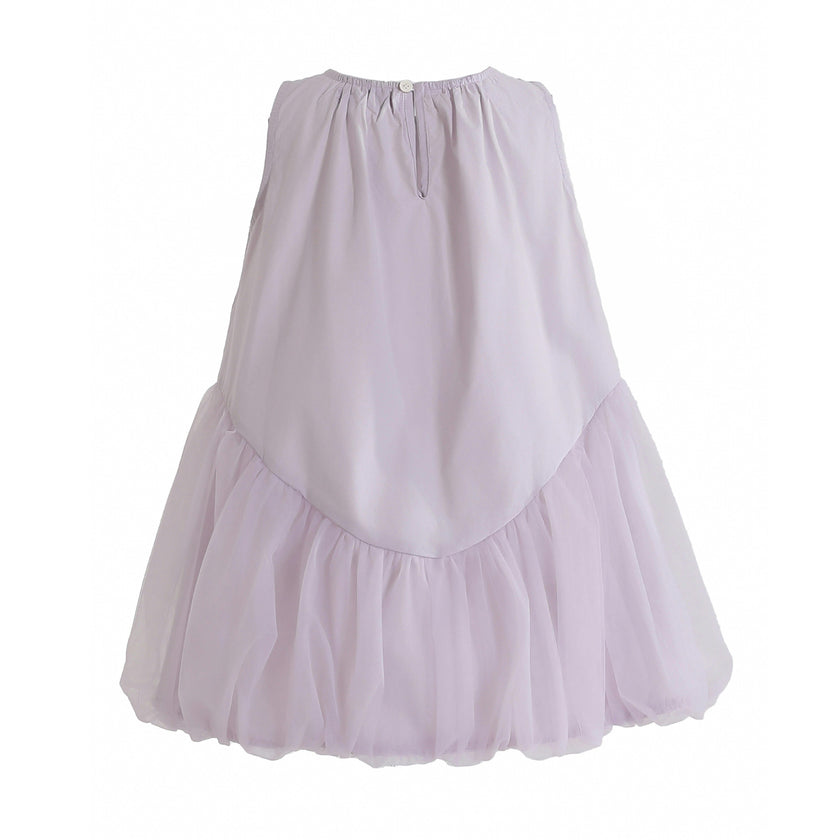 Purple Marielle Layered Bow Tulle Dress