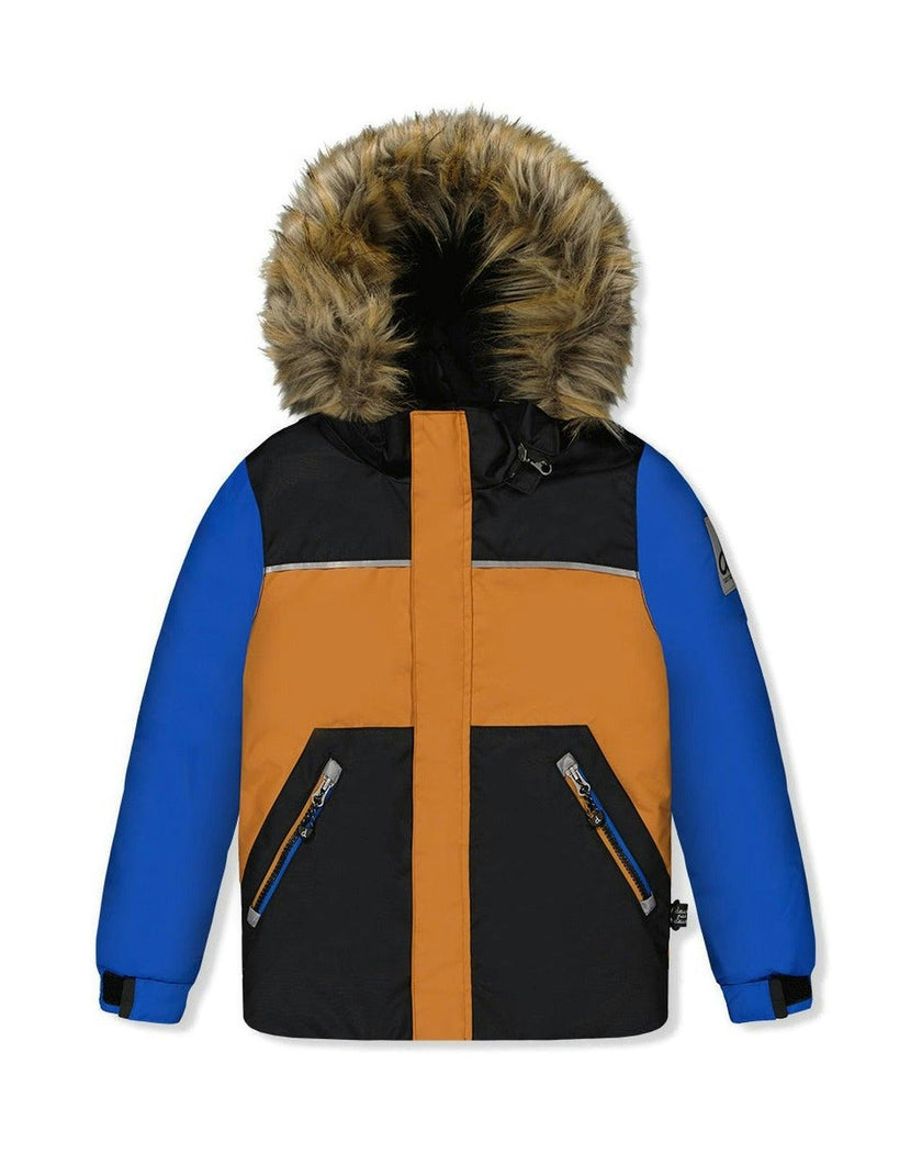 Two Piece Discover Snowsuit Black Brown and Blue