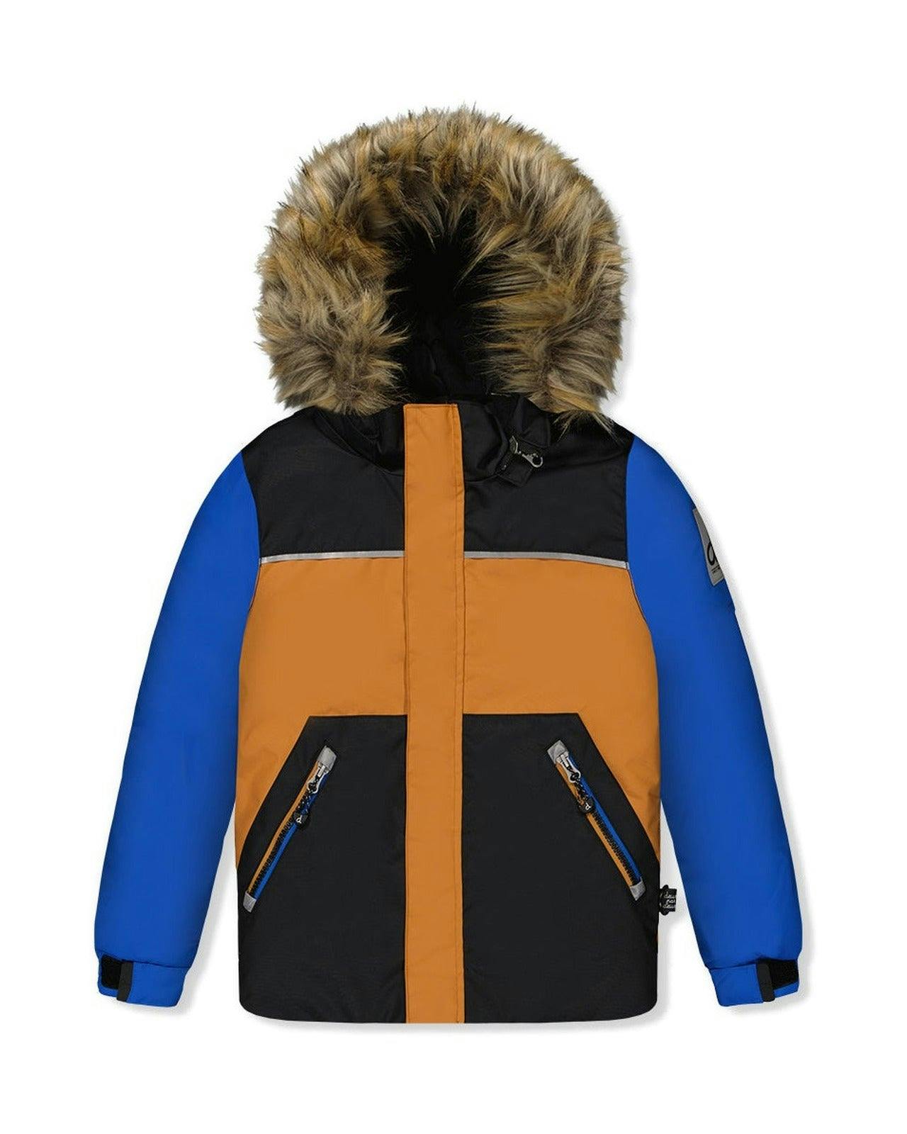 Two Piece Discover Snowsuit Black Brown and Blue