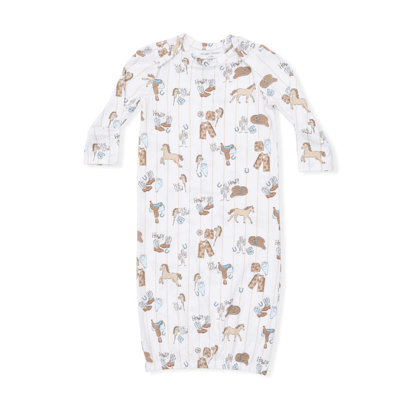 Cowboy Nursery - Lap Shoulder Gown & Beanie Hat