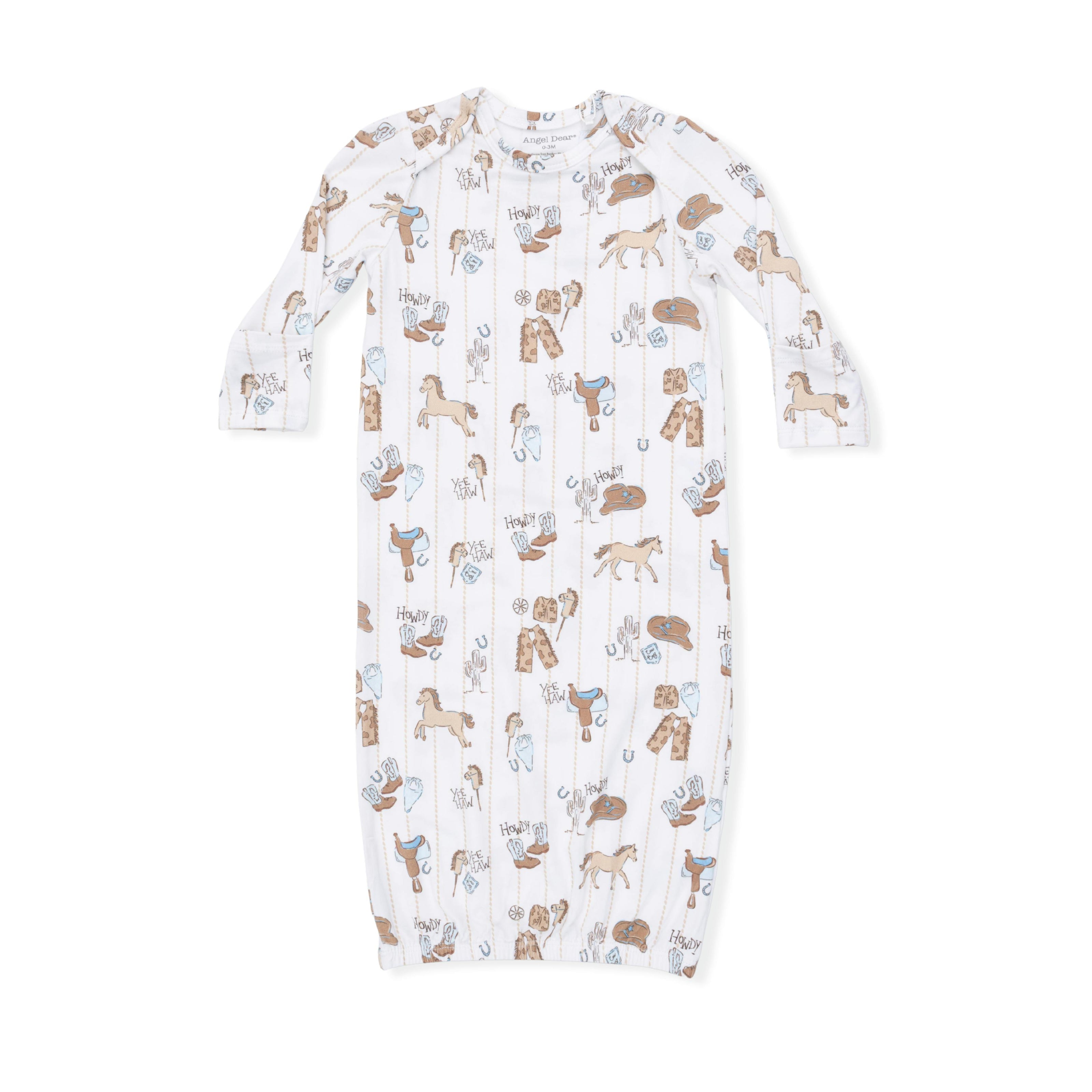 Cowboy Nursery - Lap Shoulder Gown & Beanie Hat