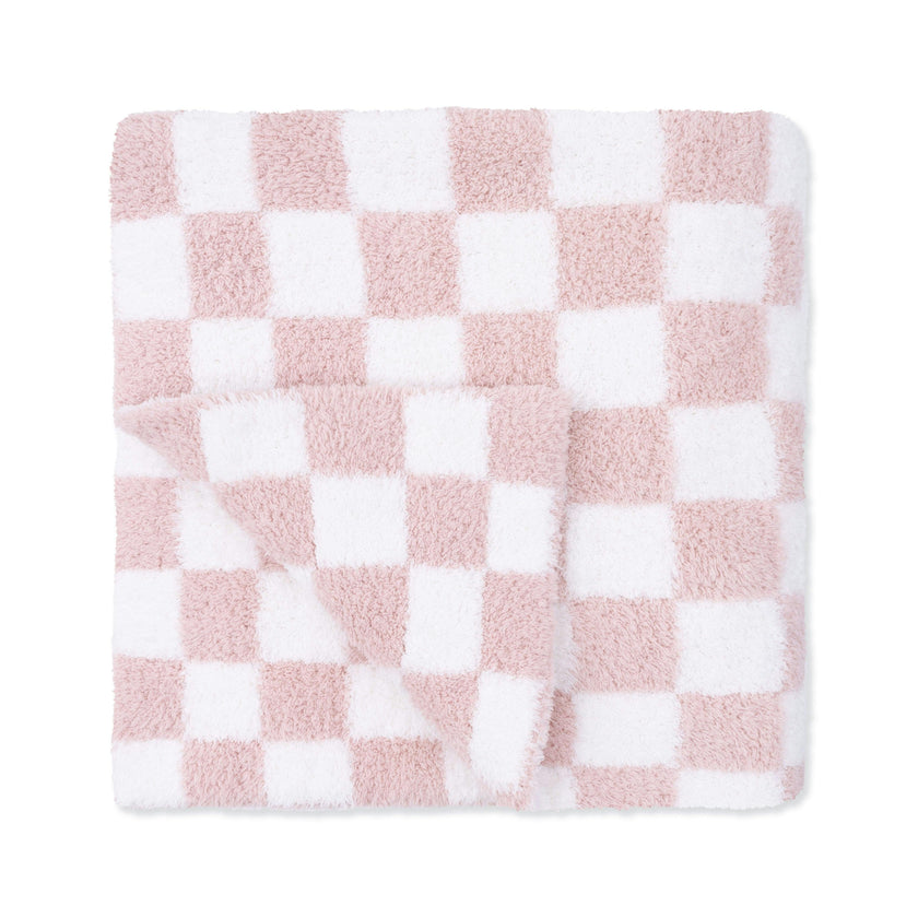 Chenille - Blush Checkerboard Blanket