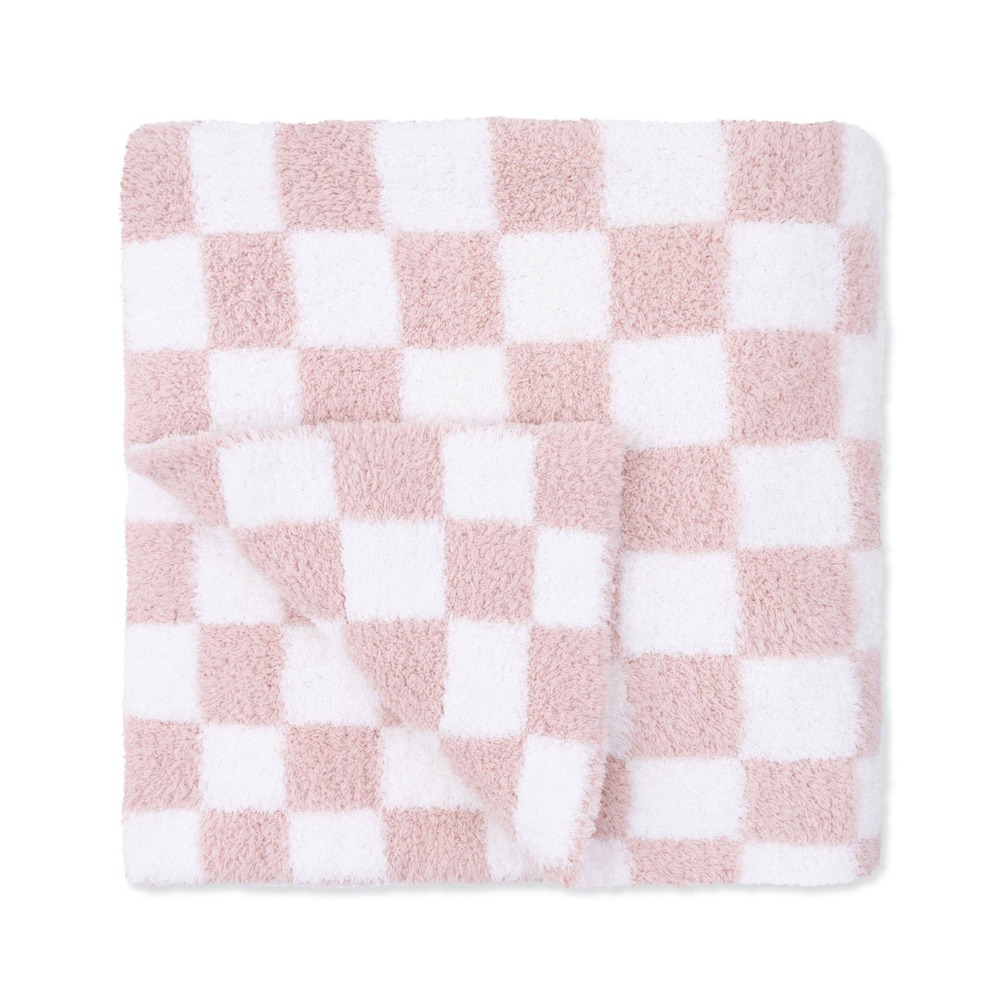 Chenille - Blush Checkerboard Blanket