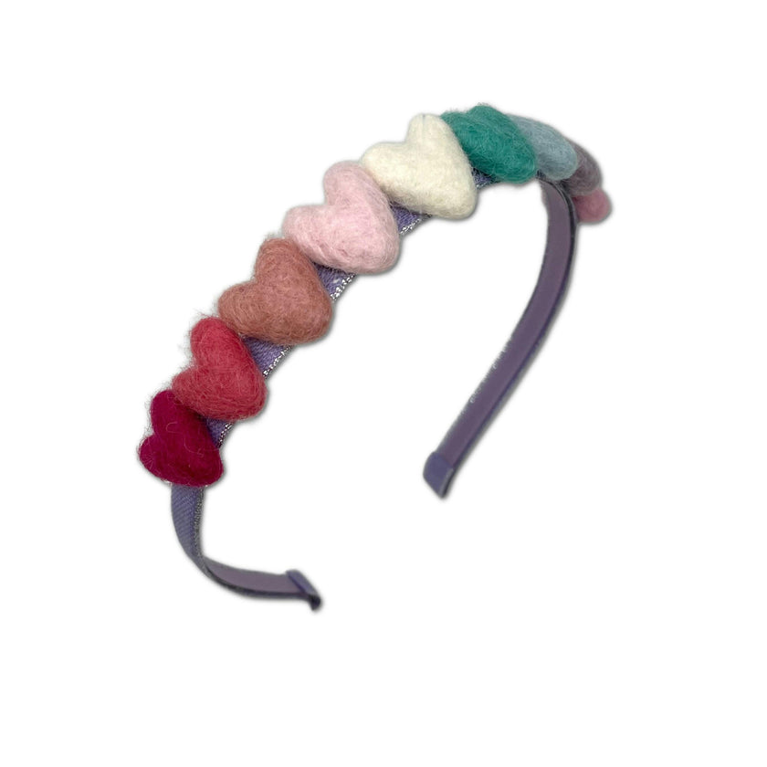 Rainbow Hearts Headband, Purple
