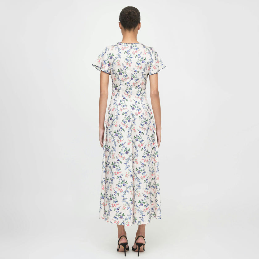 The Brie Dress - Scallop Bow Chintz Pink