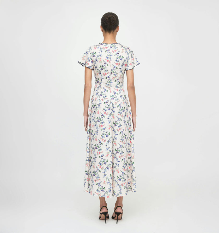 The Brie Dress - Scallop Bow Chintz Pink