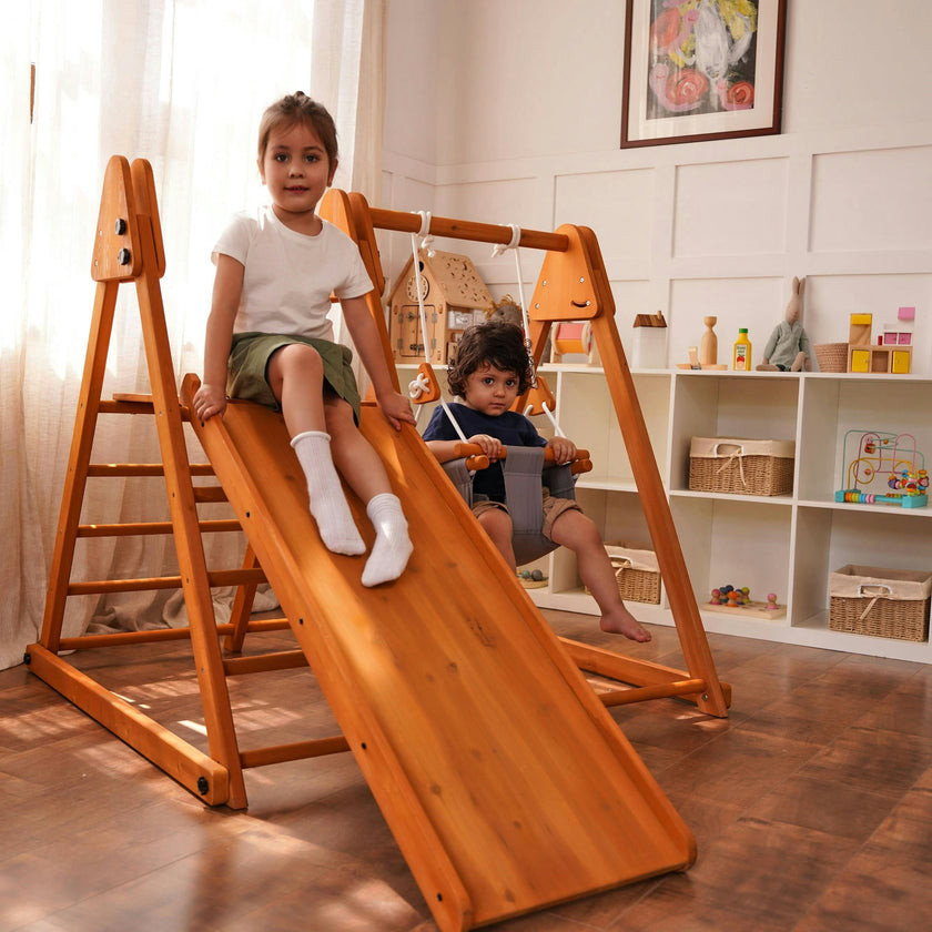 Juniper Folding Indoor & Outdoor Playset | Wooden Climber for Toddlers