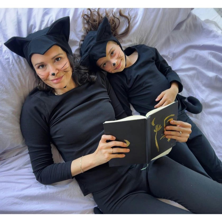 Adult Black Cat Hat & Tail Accessory Set