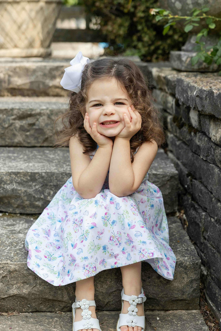 Print Dress with Back Bow