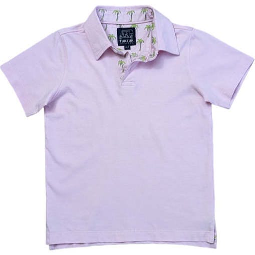 Pink with Palms Trim Polo