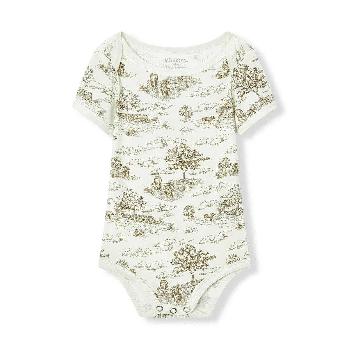 Country Toile Luxe Stretch Short Sleeve One Piece