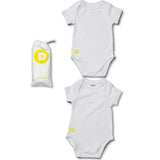 Baby Girl 2pc White Short Sleeve Onesie Set