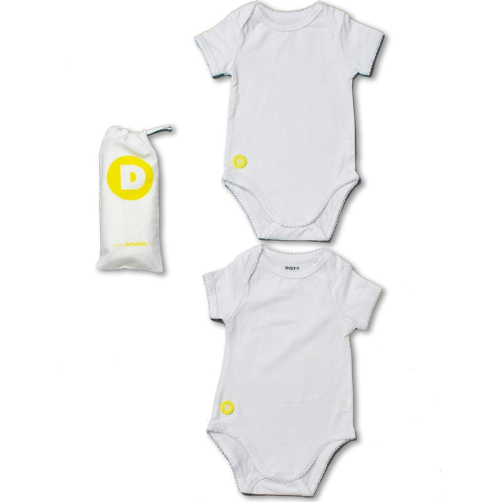 Baby Girl 2pc White Short Sleeve Onesie Set