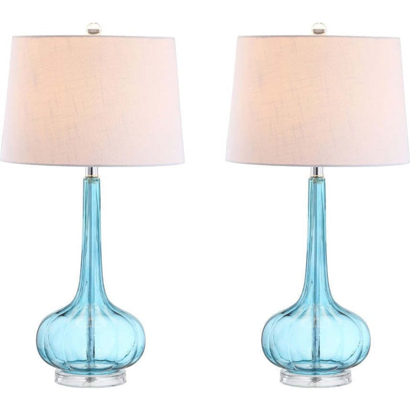 Bette 28.5" Glass Teardrop LED Table Lamp Set 2