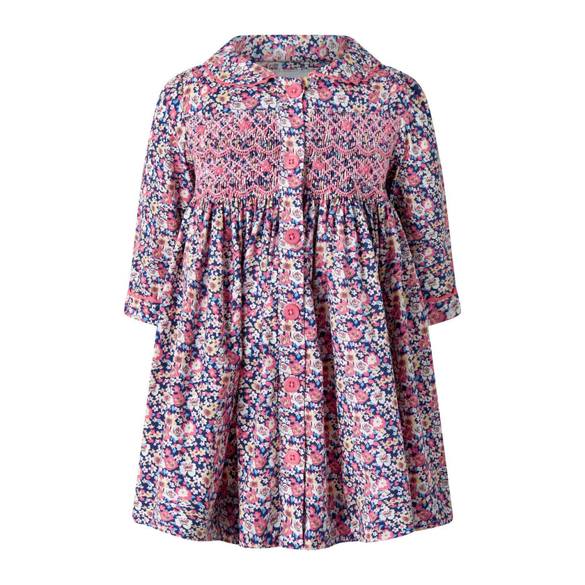 Floral Smocked Button-Front Dress & Bloomers