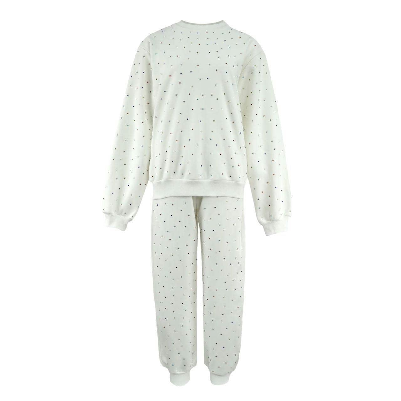 Women's White Rainbow Sparkle Set