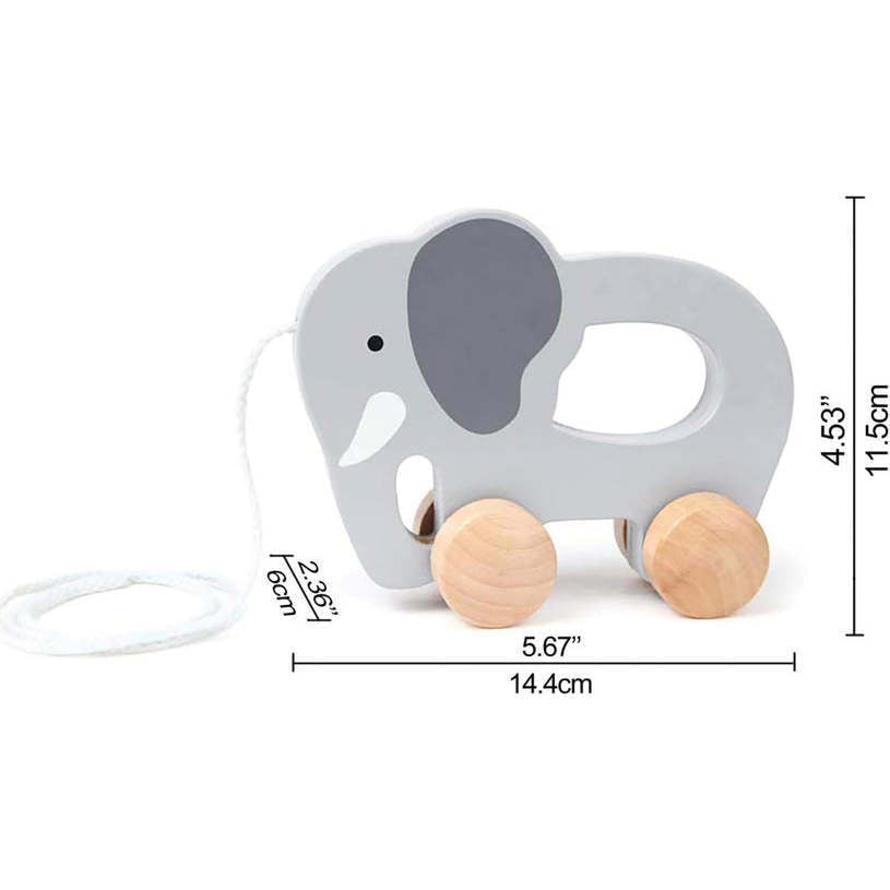 Hape: Push & Pull - Gray - Wooden Toy