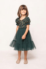 Mini Adara Dress in Green