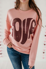 Women's Pullover Love in Rose Brown