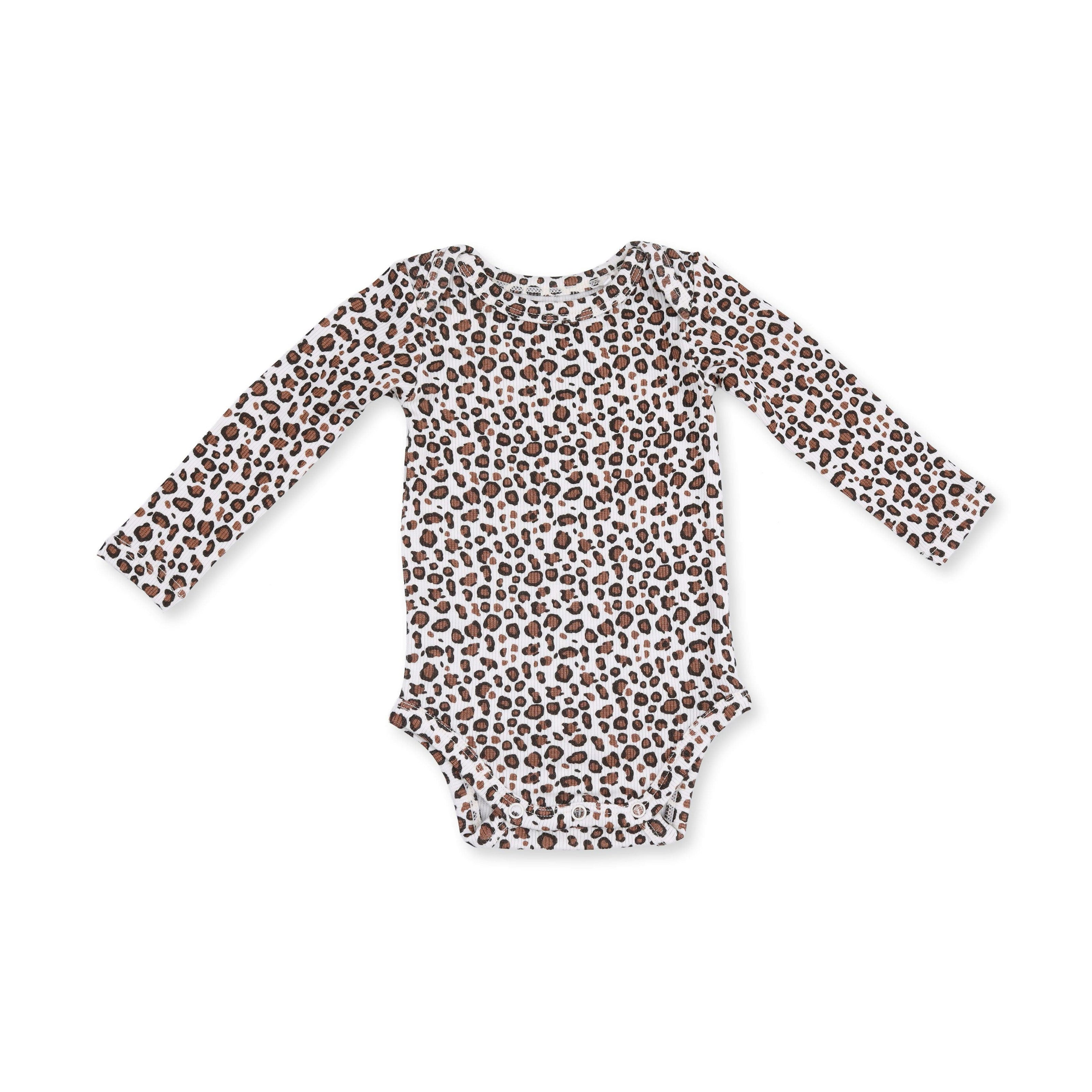 Leopard Rib - Lap Shoulder Bodysuit