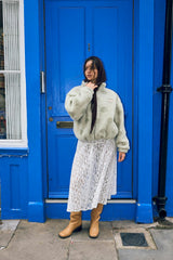 adult wool bomber jacket - polka dots