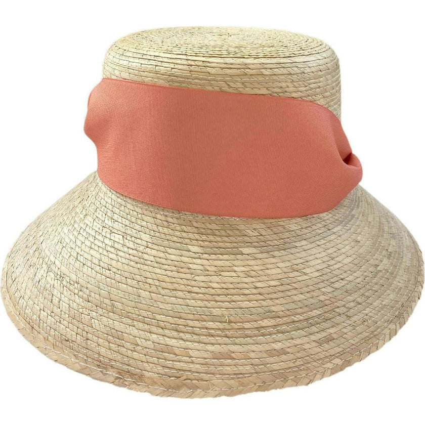 Zinnia Sun Hat - Wide & Short Red Grosgrain Ribbon