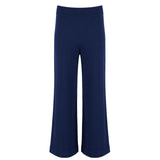 women's navy wide leg knit pant