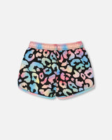 Swim Shorts Black Leopard Print